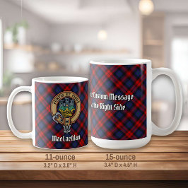 Caneca De Café Clan MacLachlan Crest sobre Tartan