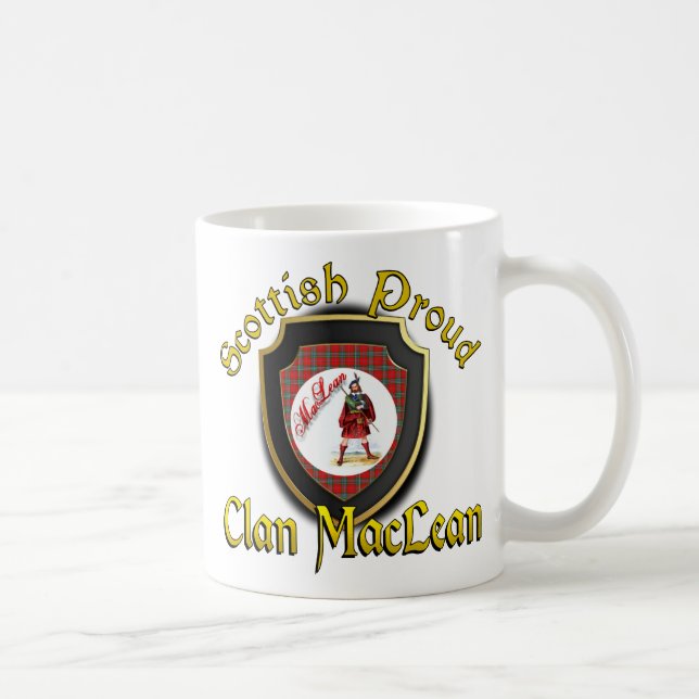 Caneca De Café Clan MacLean Scottish Proud Cups Mugs (Direita)