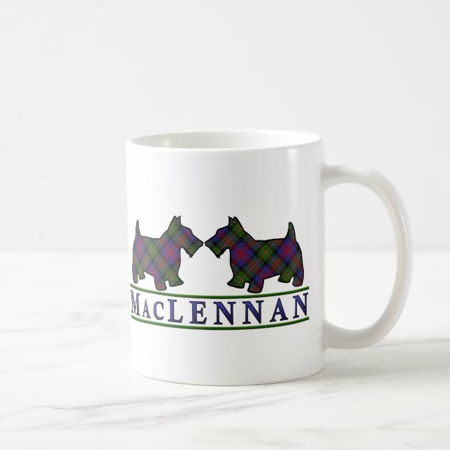 Caneca De Café Clan MacLennan Tartan Scottie Dogs escoceses (Direita)