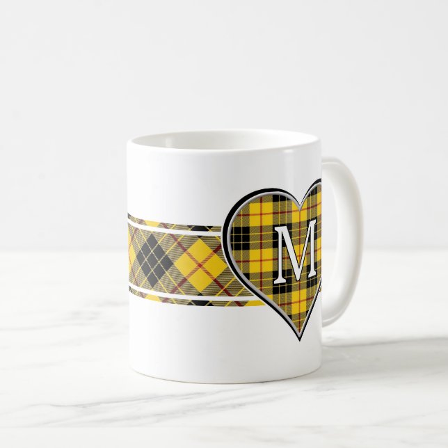 Caneca De Café Clan MacLeod de Lewis Tartan Heart (Frente Esquerda)