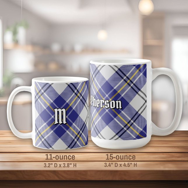Caneca De Café Clan MacPherson Blue Dress Tartan Coffee Mug (Criador carregado)