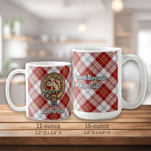 Caneca De Café Clan MacPherson Crest sobre Red Dress Tartan