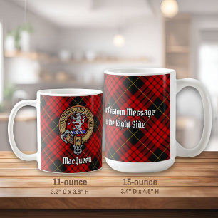 Caneca De Café Clan MacQueen Crest sobre Tartan