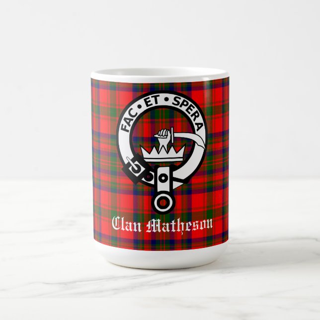 Caneca De Café Clan Matheson Crest Crachá e Tartan (Centro)