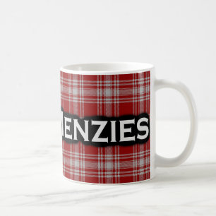 Caneca De Café Clan Menzies Red and White Tartan Scottish