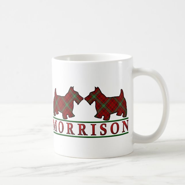 Caneca De Café Clan Morrison Tartan Scottie Dogs escoceses (Direita)
