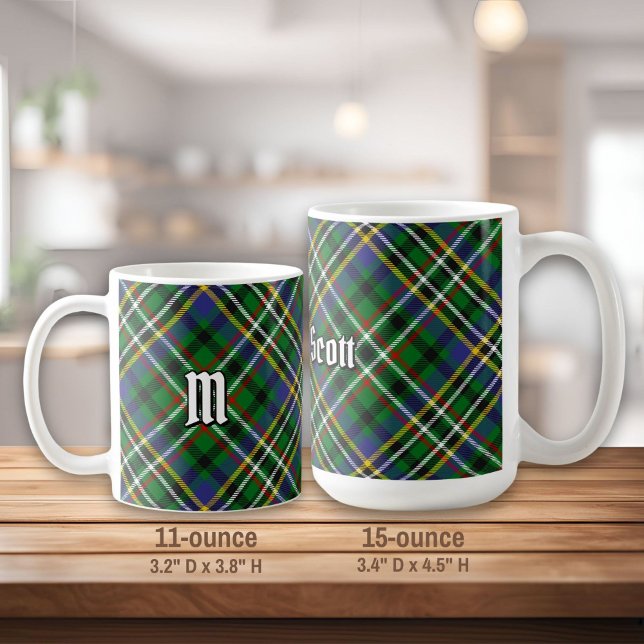 Caneca De Café Clan Scott Green Tartan Coffee Mug (Criador carregado)