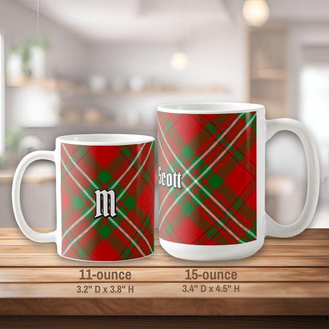 Caneca De Café Clan Scott Red Tartan Coffee Mug (Criador carregado)