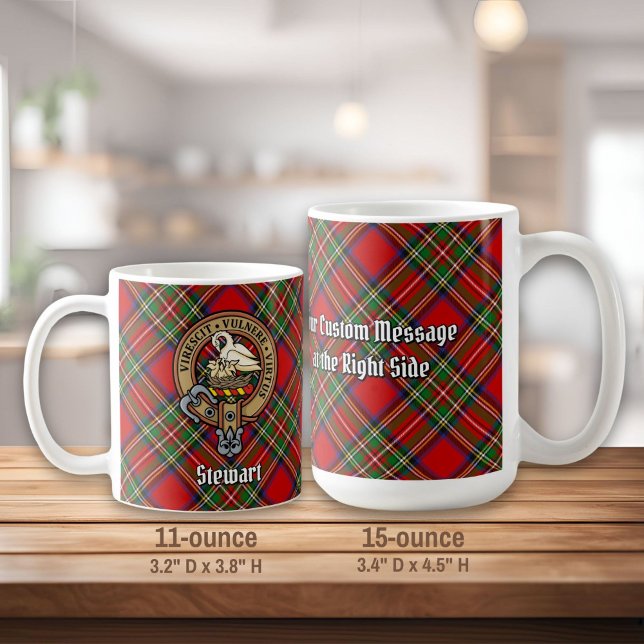 Caneca De Café Clan Stewart Crest sobre o Royal Tartan (Criador carregado)