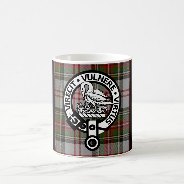 Caneca De Café Clan Stewart Crest & Tartan (Centro)