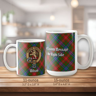 Caneca De Café Clan Wilson Crest sobre Tartan Moderno