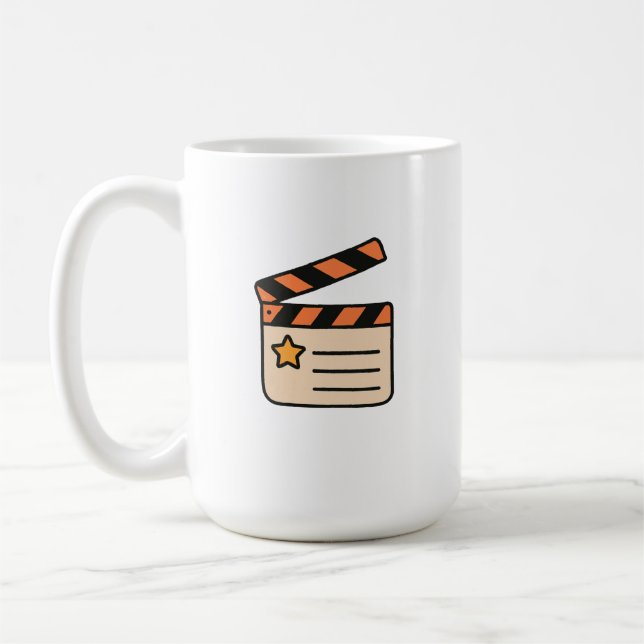 Caneca De Café Clapperboard Movie Lover Graphic (Esquerda)