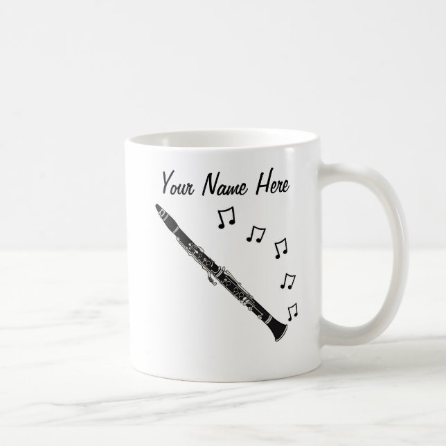 Caneca De Café Clarinet Custom Mug Clarinetist Músico Presente (Direita)