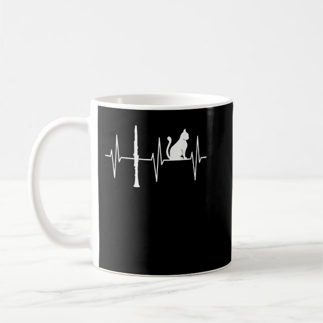 Caneca De Café Clarinet Funny Cat Lover Clarinetist Play (Esquerda)