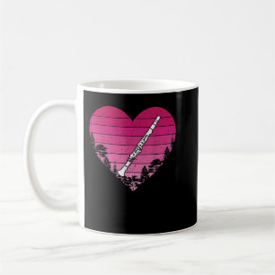 Caneca De Café Clarinet Music Lover Retro Vintage Heart Clarinet