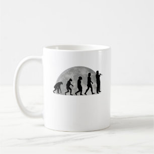 Caneca De Café Clarinet Player Evolution Moon Musician
