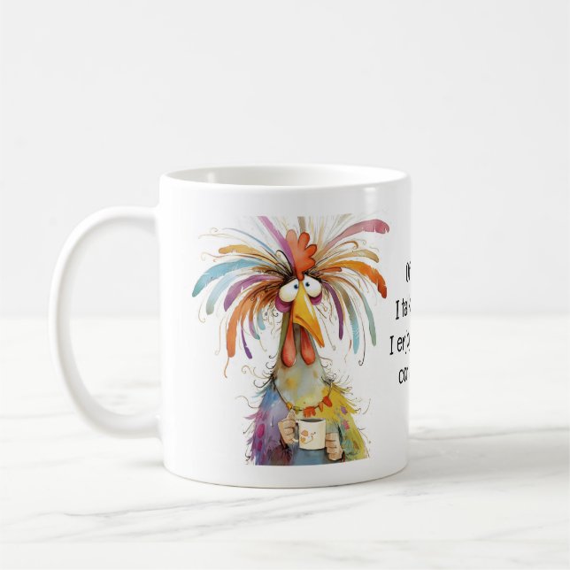 Caneca De Café Claro que Falo Comigo Mesmo Galo Engraçado (Esquerda)