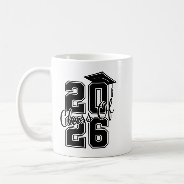 Caneca De Café Class of 2025 Graduation Personalized Photo (Esquerda)