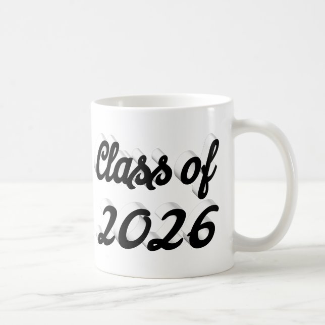 Caneca De Café Class of 2026 black script graduation (Direita)