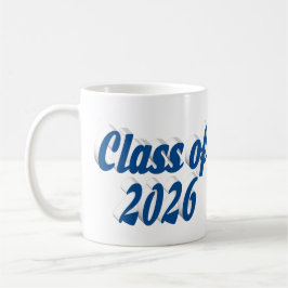 Caneca De Café Class of 2026 blue text graduation