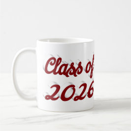 Caneca De Café Class of 2026 burgundy script graduation 