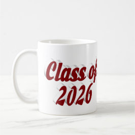 Caneca De Café Class of 2026 burgundy text graduation