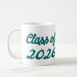 Caneca De Café Class of 2026 green script  graduation 