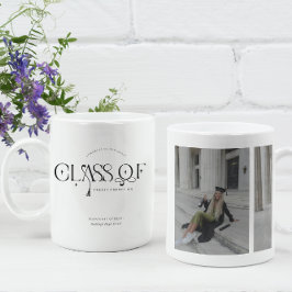 Caneca De Café Class Of | Graduation Two Photo Coffee Mug