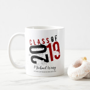 Caneca De Café Classe artística vermelha e preta personalizada d