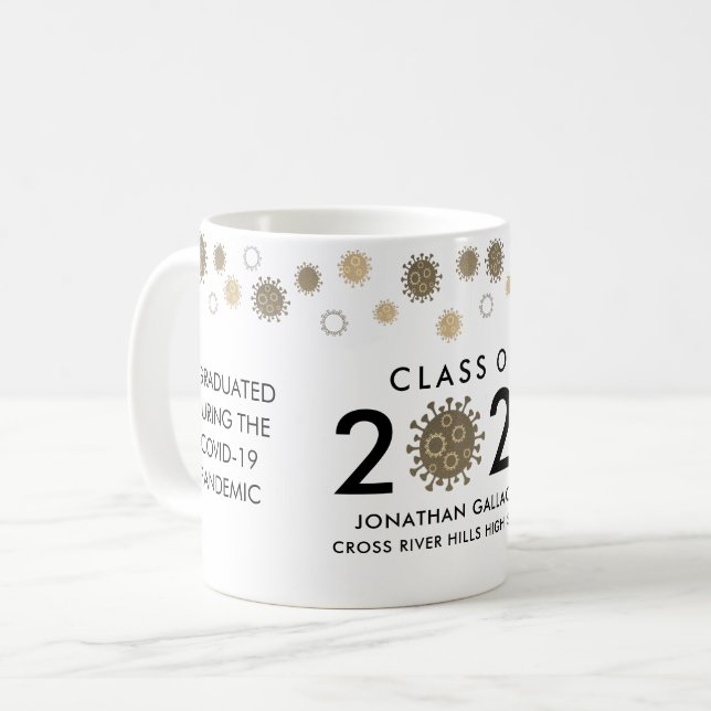 Caneca De Café CLASSE COVID DE 2021 Personalizada (Frente Esquerda)