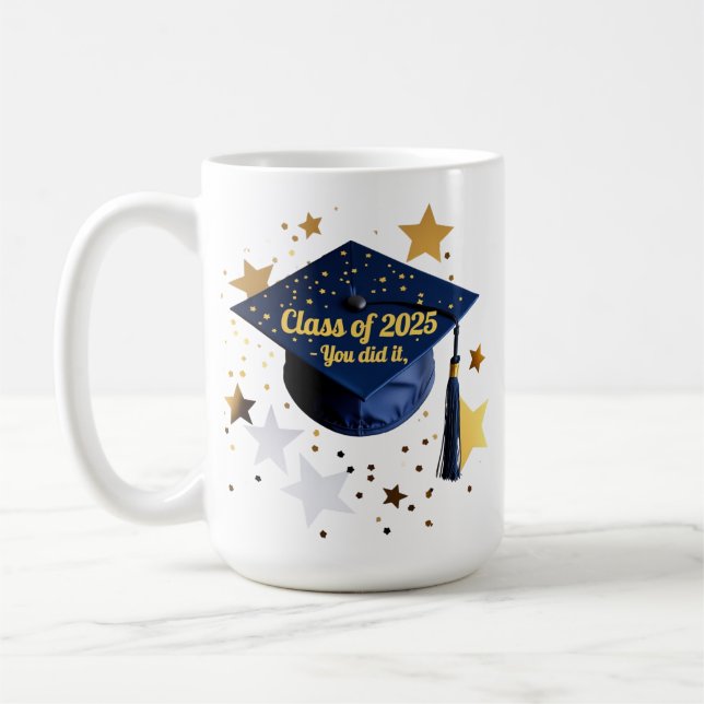 Caneca De Café Classe de 2025 - Você Graduou Mug Clássico (Esquerda)