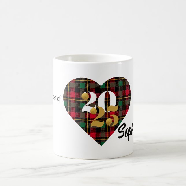 Caneca De Café Classe de 2025 - Xadrez personalizada canuca (Centro)
