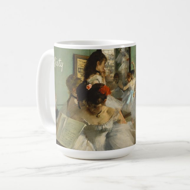 Caneca De Café Classe de balé | Edgar Degas | Dancer Personalizad (Frente Esquerda)