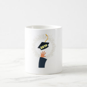 Caneca De Café classe de boné de formatura 2019, design de reuniã