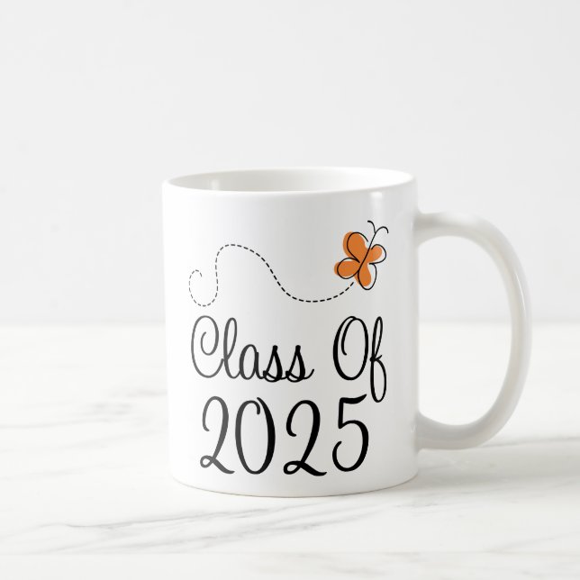 Caneca De Café Classe de Borboleta Laranja de 2025 (Direita)