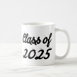 Caneca De Café Classe de graduação de script preto 2025