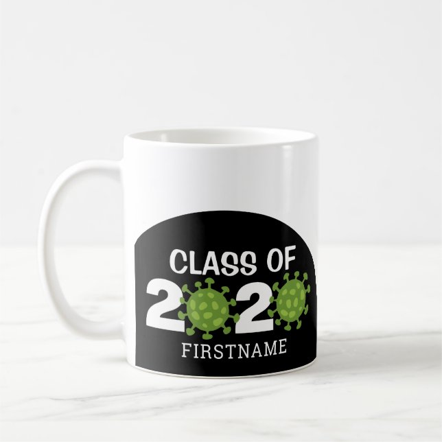 Caneca De Café Classe de Graduação Virtual de Vírus Funny 2020 (Esquerda)