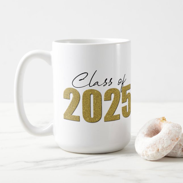 Caneca De Café Classe de Largura Dourada de 2025 (Com Donut)