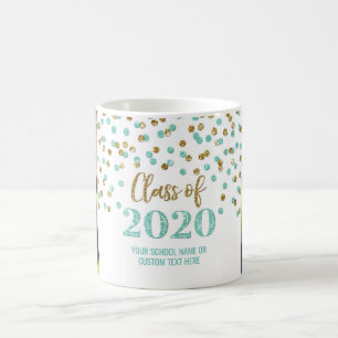 Caneca De Café Classe Dourada de Graduação de Fotos 2020 Mug
