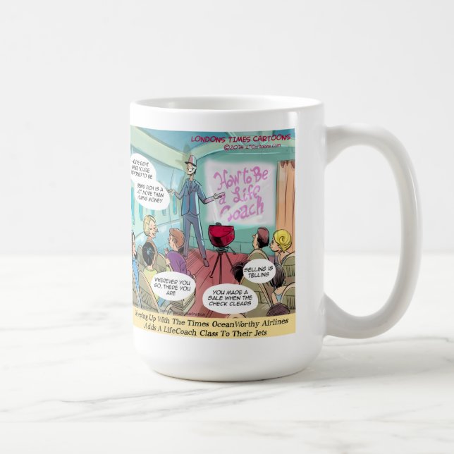 Caneca De Café Classe LifeCoach de Companhia Aérea Engraçado (Direita)