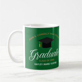 Caneca De Café Classe Personalizada do Formando Verde de Graduaçã