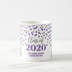 Caneca De Café Classe Prateada de Graduação de Fotos 2020