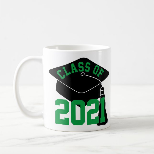 Caneca De Café Classe Verde do Boné Formando Negro de 2024 Mug (Esquerda)