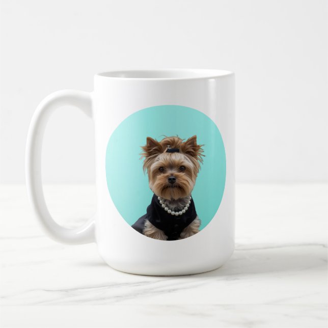 Caneca De Café Classic Breakfast Poster Yorkshire Terrier Yorkie (Esquerda)