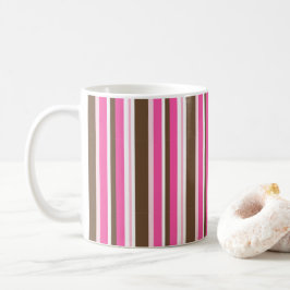 Caneca De Café Classic Brown & Pink Stripe Coffee Mugs 