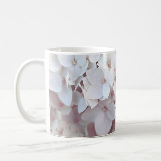 Caneca De Café Classic Mug Blush Pink Hydrangea Floral Botanical (Esquerda)