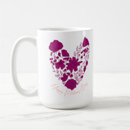 Caneca De Café Classic Mug with Floral Motif and "Happy Mother's