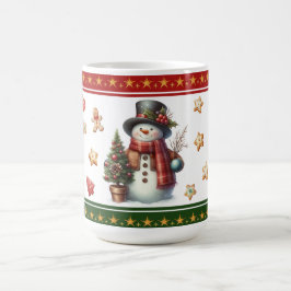 Caneca De Café Classic Mug with Snowman and Christmas Cookies