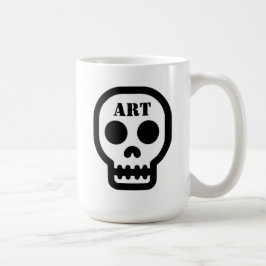 Caneca de Café Clássica Art Skull