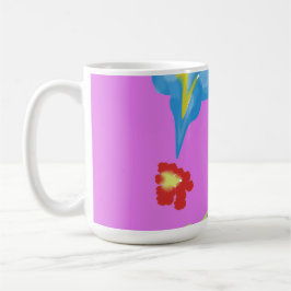 Caneca de Café Clássica com Arte Floral Colorida A